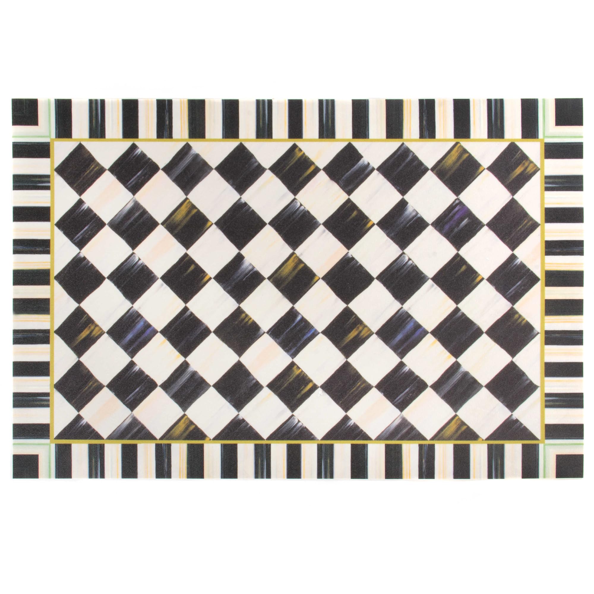 【新品・タグ付き】MACKENZiE-CHiLDS  CHECKラグ Amazon | MacKenzie-Childs コートチェック&剥がした白黒フロアマット